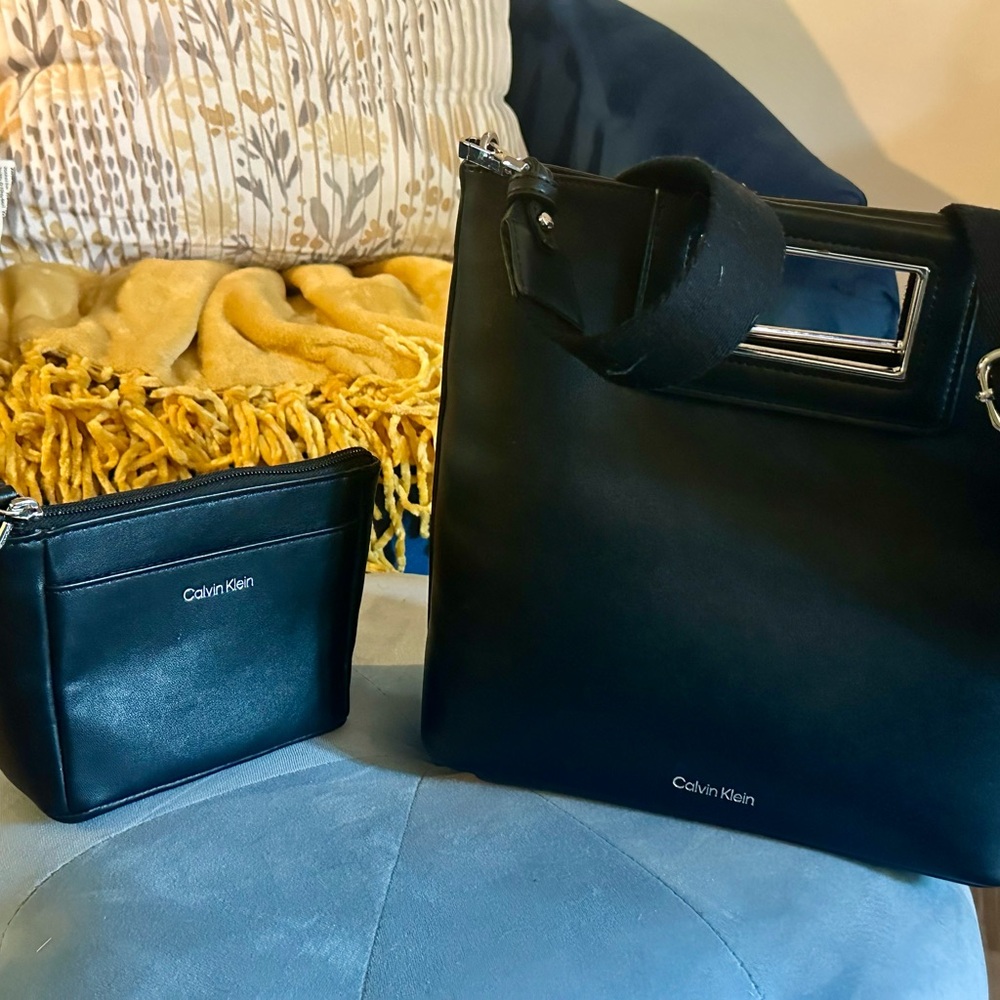 Calvin Klein Black Tote with Pouch